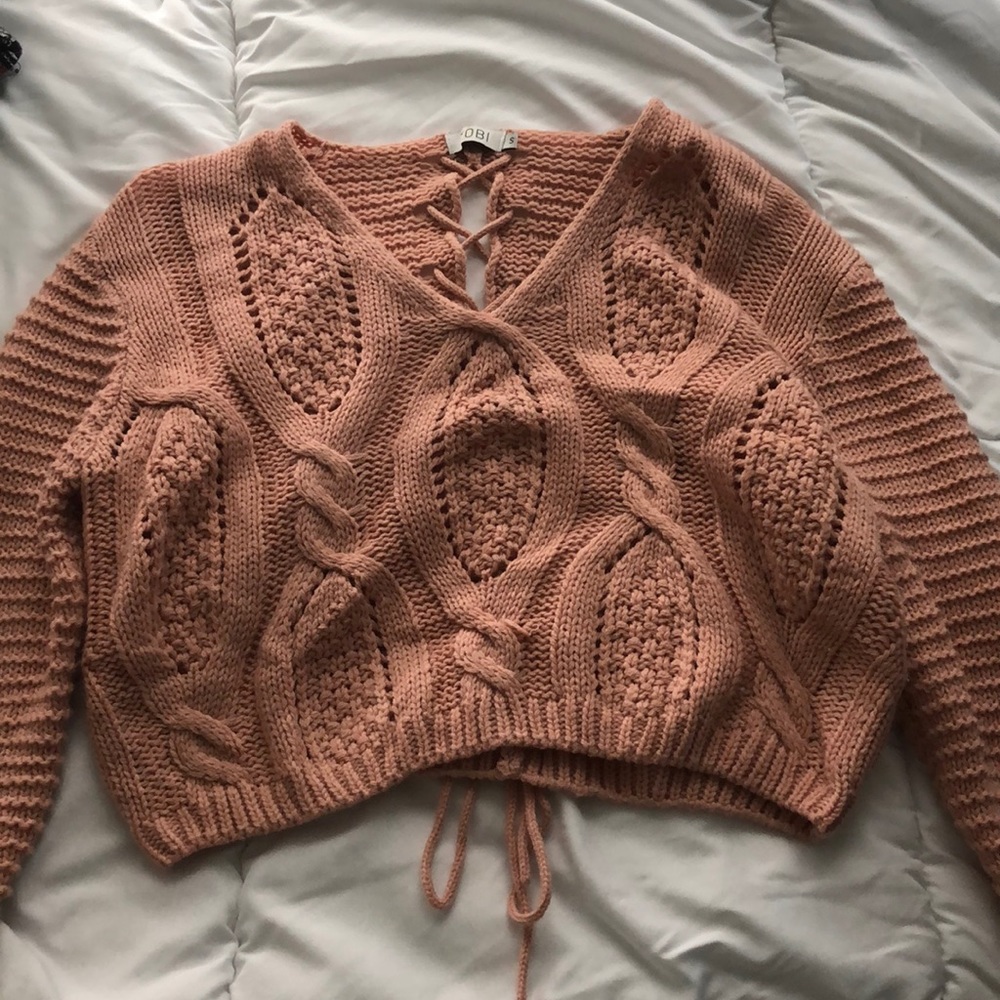 Pink cropped sweater